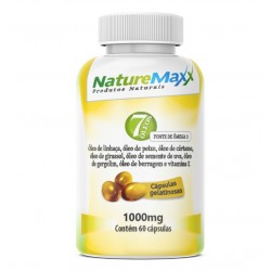 7 Óleos - Linhaça, Cártamo, Peixe, Girassol, Uva, Gergelim, Borragem e Vitamina E 1000 mg Softgel