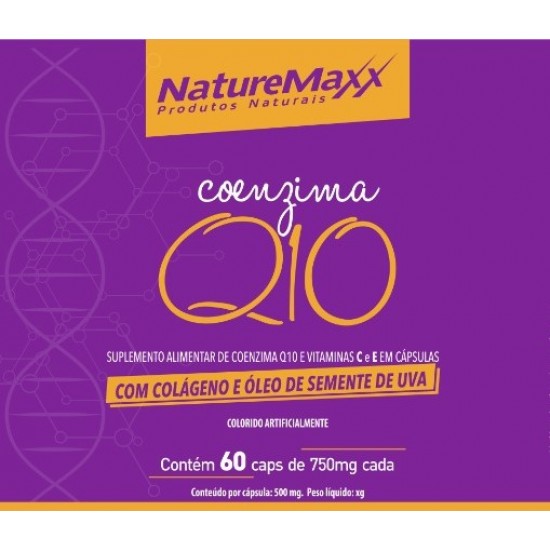 Coenzima Q10, Colágeno, Óleo de Semente de Uva com Vitaminas C+E 750 mg Softgel