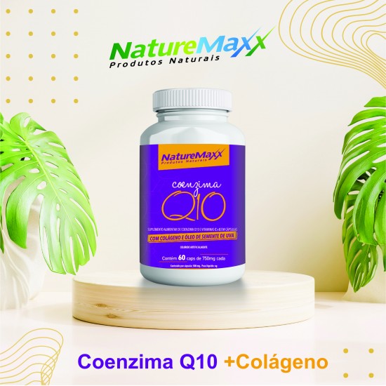 Coenzima Q10, Colágeno, Óleo de Semente de Uva com Vitaminas C+E 750 mg Softgel