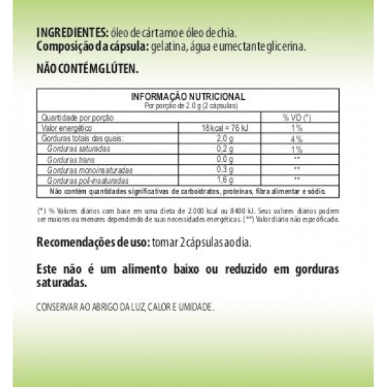 Cártamo com Chia 1000 mg Softgel