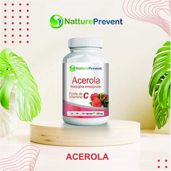 Acerola 500mg - Suplemento Alimentar 100% Natural