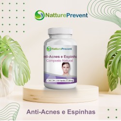 Anti-Acnes e Espinhas Composto Natural 500mg - Aloe Vera, Camomila, Carnitina, Dente de Leão, Vitaminas Complexo B