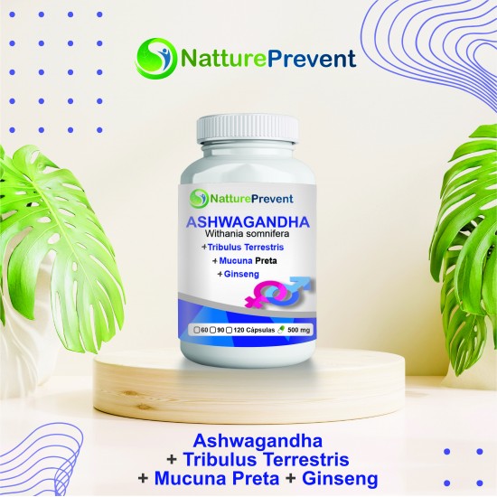 Ashwagandha (Ginseng Indiano), Mucuna Preta, Tribulus Terrestris, Ginseng 500 mg