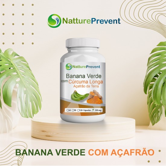 Banana Verde com Cúrcuma Longa (Açafrão Da Terra) 500 mg