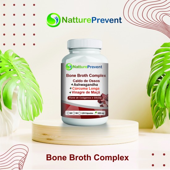 Bone Broth Complex - Fonte de Colágenos e Glicina - Caldo de Ossos (Pó De Proteína De Caldo De Osso Bovino), Ashwagandha