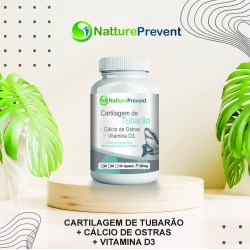 Cartilagem de Tubarão, Cálcio de Ostras e Vitamina D3 500 mg