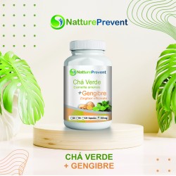 Chá Verde com Gengibre 500 mg