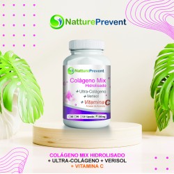 Colágenos Mix Composto 500 mg - Hidrolisado (Tipo 1), Ultra Colágeno Uc-Ii (Tipo 2), Verisol (Tipo 3), Acerola (Vitamina