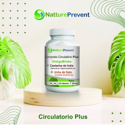 Circulatório Plus Composto 500 mg - Ginkgo Biloba, Castanha da Índia, Unha de Gato e Centella Asiática