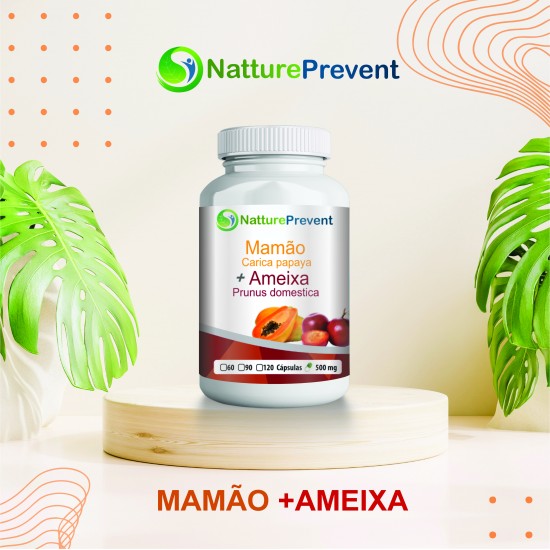 Ameixa + Mamão  500mg - Suplemento Alimentar 100% Natural