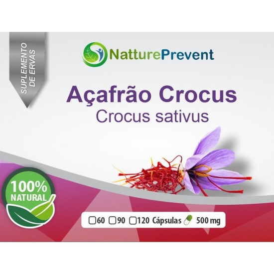 Açafrão Crocus 500mg - Suplemento Alimentar 100% Natural