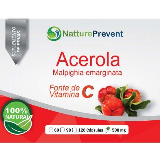 Acerola 500mg - Suplemento Alimentar 100% Natural