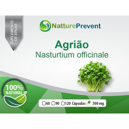 Agrião 500mg - Suplemento Alimentar 100% Natural