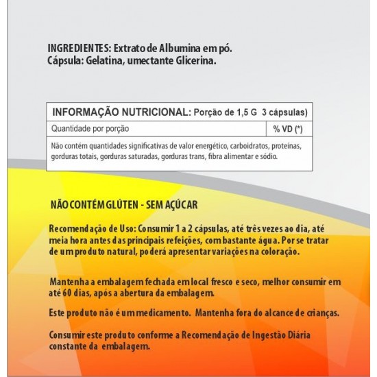 Albumina 500mg - Suplemento Alimentar 100% Natural
