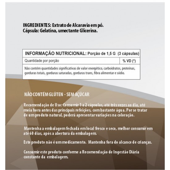 Alcaravia 500mg - Suplemento Alimentar 100% Natural