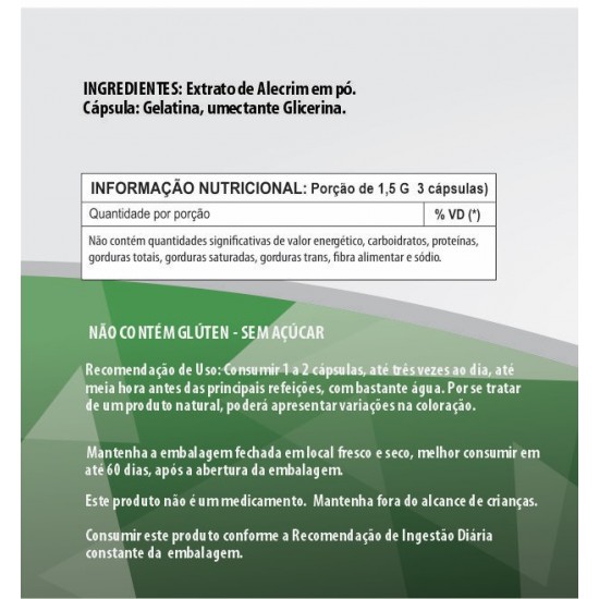 Alecrim 500mg - Suplemento Alimentar 100% Natural