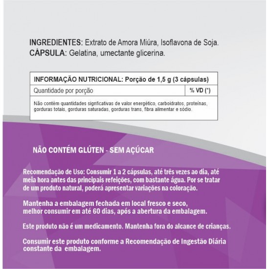 Amora Miúra Com Isoflavona De Soja 500 mg