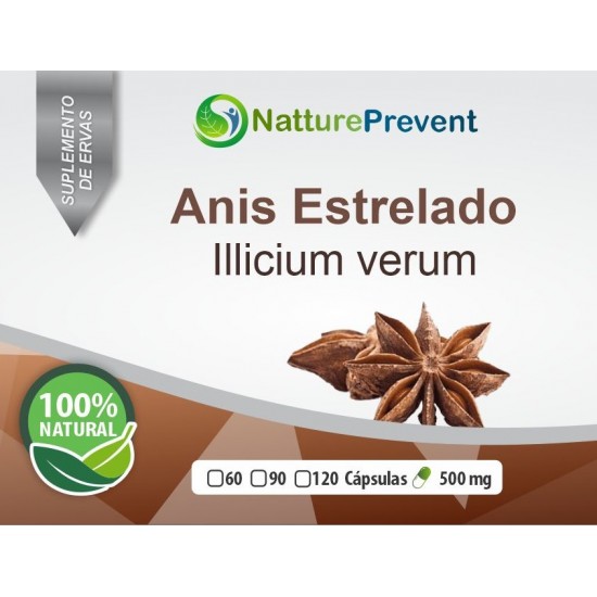 Anis Estrelado 500mg - Suplemento Alimentar 100% Natural