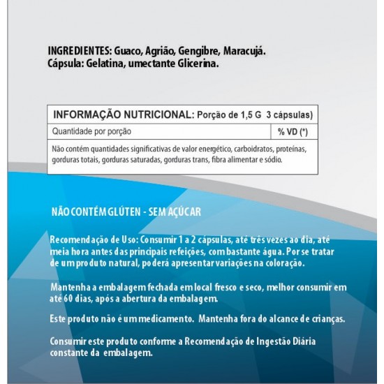 Anti-Asma - Guaco + Agrião + Gengibre + Maracujá 500mg