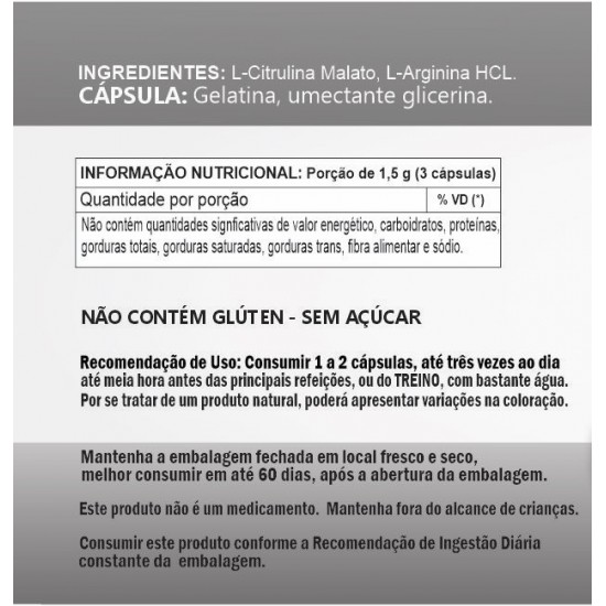 Arginina Com Citrulina 500 mg