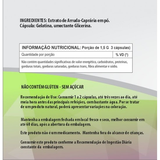 Arruda-Caprária 500mg - Suplemento Alimentar 100% Natural