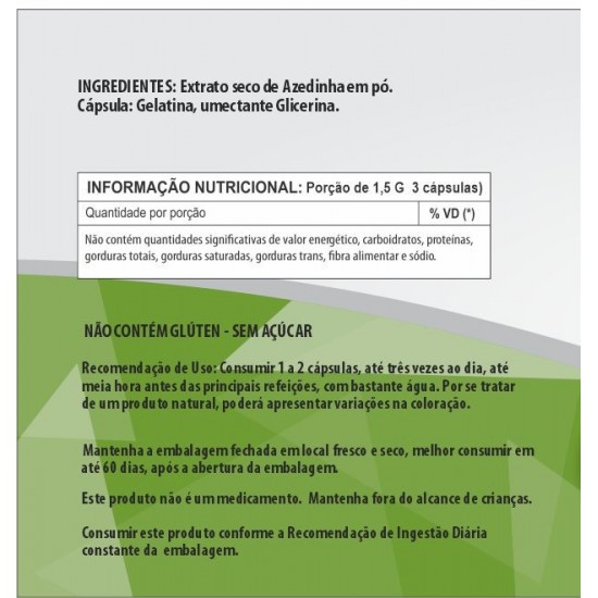Azedinha 500mg