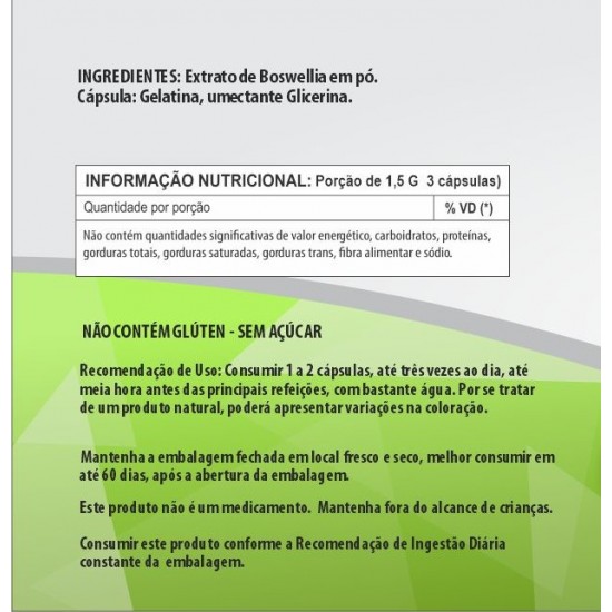 Boswellia 500mg - Suplemento Alimentar 100% Natural