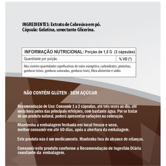 Cabreúva 500mg - Suplemento Alimentar 100% Natural