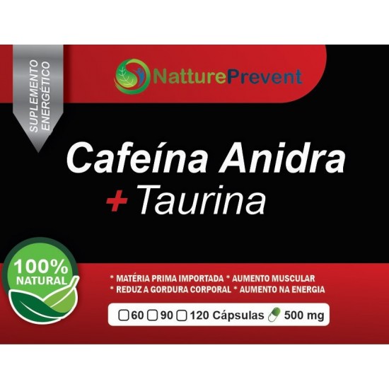 Cafeína Anidra com L-Taurina 500 mg