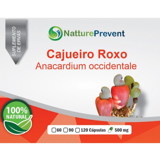 Cajueiro Roxo 500mg - Suplemento Alimentar 100% Natural