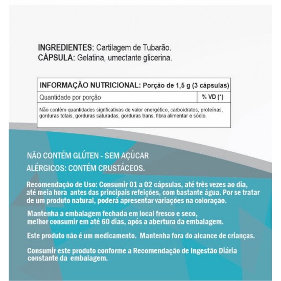 Cartilagem de Tubarão 500 mg