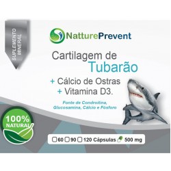 Cartilagem de Tubarão, Cálcio de Ostras e Vitamina D3 500 mg