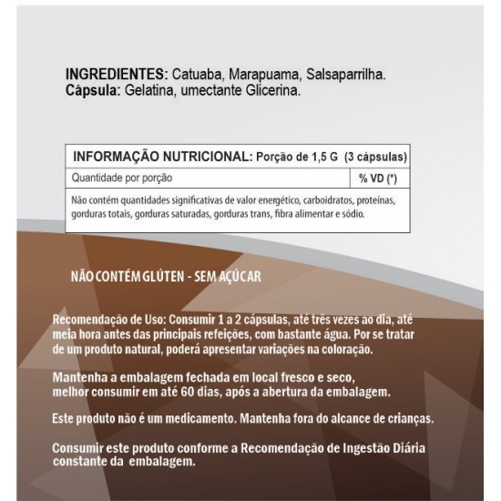 Catuaba + Marapuama + Salsaparrilha 500mg