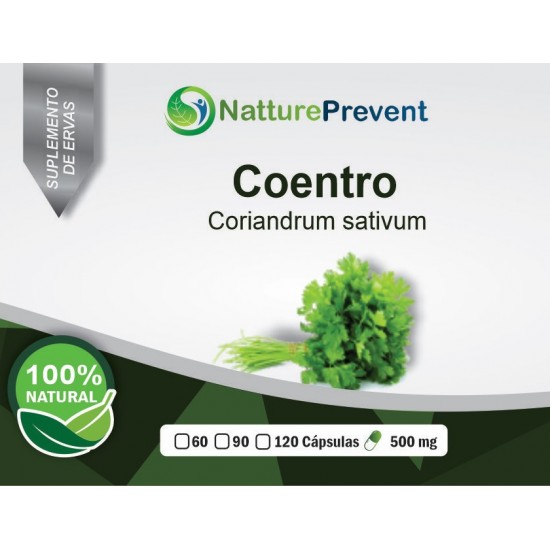 Coentro 500mg - Suplemento Alimentar 100% Natural