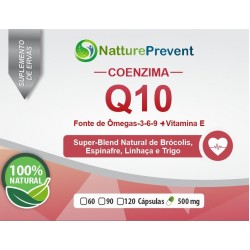 Coenzima Q10 (Ubiquinol), Ômegas-3-6-9 + Vitamina E  500mg