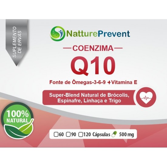 Coenzima Q10 (Ubiquinol), Ômegas-3-6-9 + Vitamina E  500mg