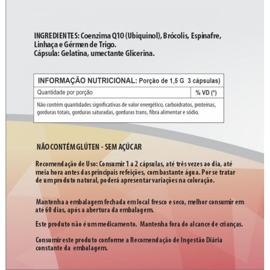 Coenzima Q10 (Ubiquinol), Ômegas-3-6-9 + Vitamina E  500mg