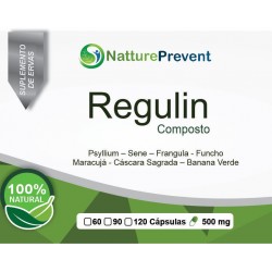 Composto Regulin 500 mg - Psyllium, Sene, Frangula, Funcho, Maracujá, Cáscara Sagrada, Banana Verde