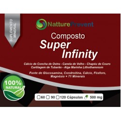 Composto Super Infinity 500 mg - Cálcio de Concha de Ostra, Canela de Velho, Chapéu de Couro, Cartilagem de Tubarão, Alg
