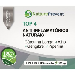 Anti-Inflamatórios Naturais Top 4 Composto 500mg - Suplemento Alimentar 100% Natural